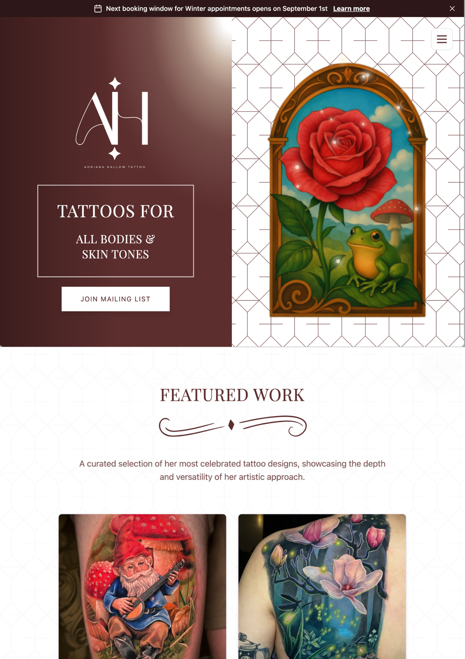 Adriana Hallow Tattoo Artist